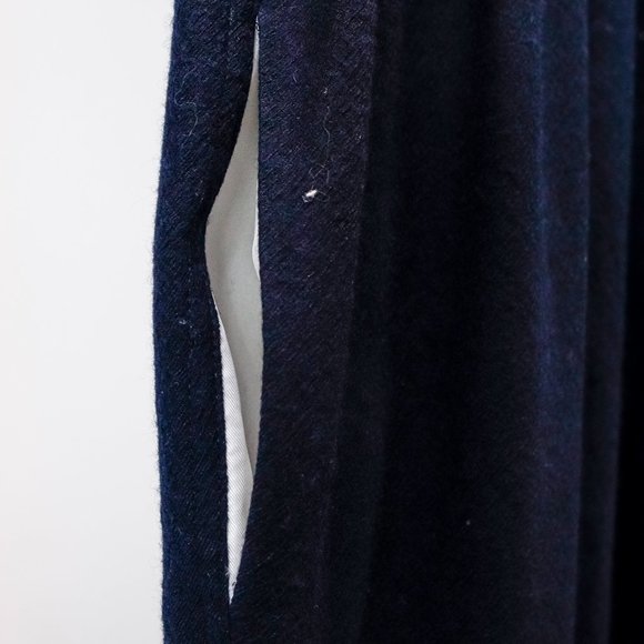 Sofie D’Hoore Gathered Neck Navy Wool Maxi Dress - Picture 6 of 11